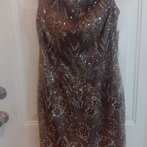 Elegant Sequin Floral Dress Size 6